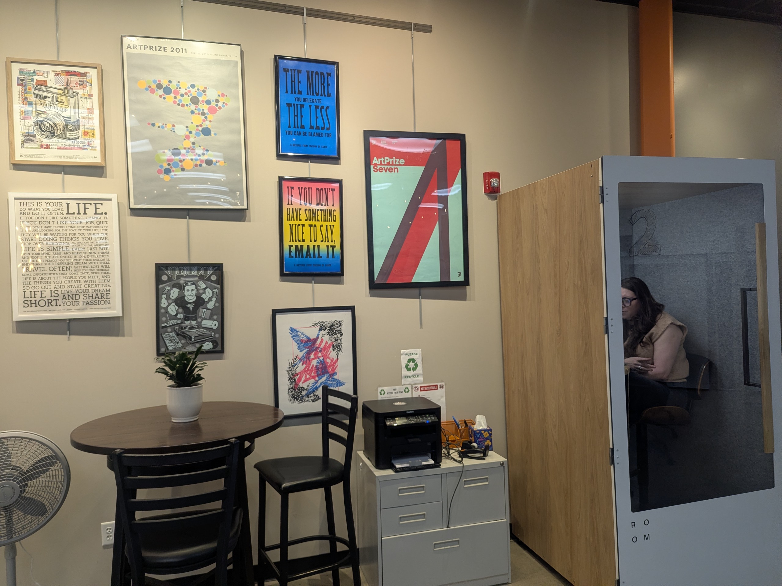 Collaborative workspace with coffee bar